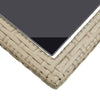 Beiger Gartentisch Mironela 110x53x72cm (Glas und Polyrattan)