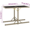 Beiger Gartentisch Mironela 110x53x72cm (Glas und Polyrattan)