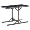 Anthrazitfarbener Gartentisch Mironela 110x53x72cm (Glas und Polyrattan)
