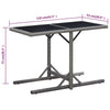 Anthrazitfarbener Gartentisch Mironela 110x53x72cm (Glas und Polyrattan)