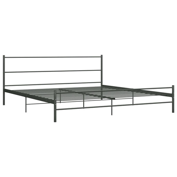 Graues Bettgestell Harrold 200x200cm (Metall)