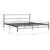 Graues Bettgestell Harrold 200x200cm (Metall)