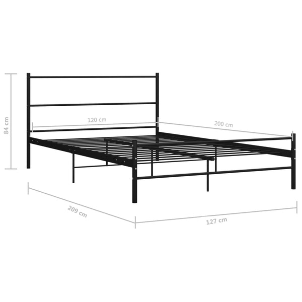 Schwarzes Bettgestell Harrold 120x200cm (Metall)