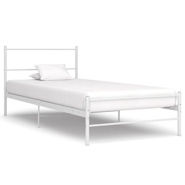Weißes Bettgestell Harrold 90x200cm (Metall)