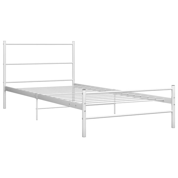 Weißes Bettgestell Harrold 90x200cm (Metall)