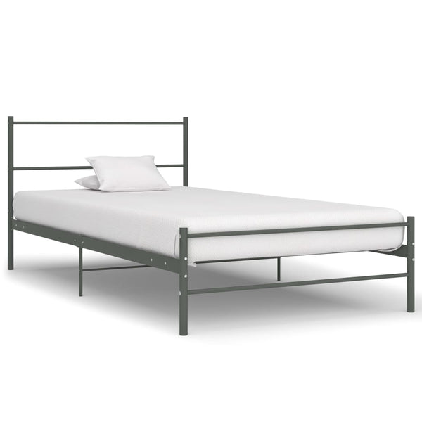 Graues Bettgestell Gatia 90x200cm (Metall)