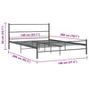 Grauer Bettrahmen Gatian 140x200cm (Metall)