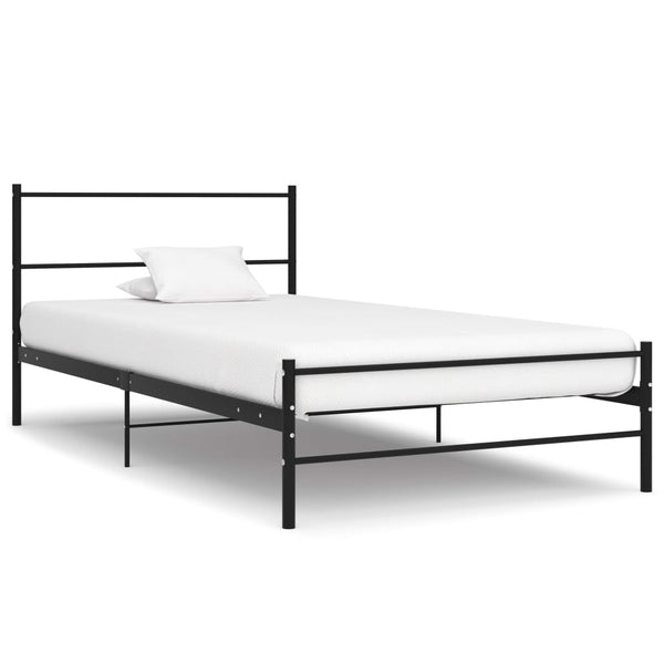 Schwarzes Bettgestell Gatian 90x200cm (Metall)