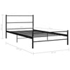 Schwarzes Bettgestell Gatian 90x200cm (Metall)