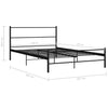 Schwarzes Bettgestell Gatian 160x200cm (Metall)