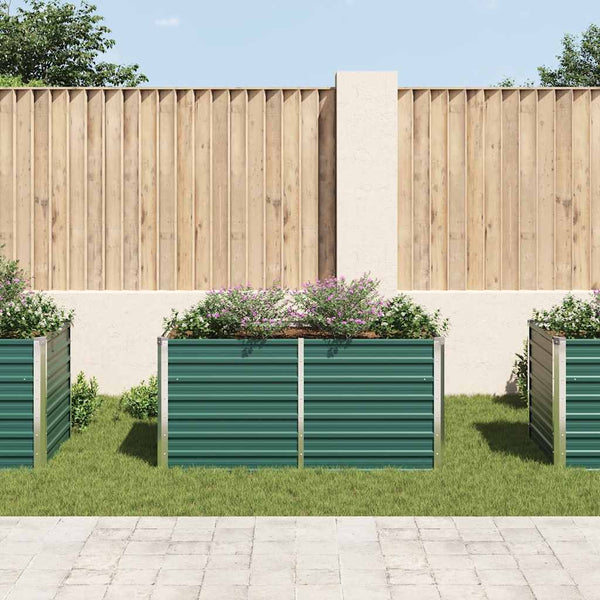 Grünes erhöhtes Gartenbeet Iura 160x80x77cm (verzinkter Stahl)