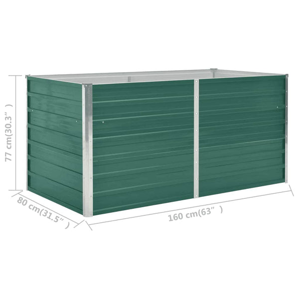 Grünes erhöhtes Gartenbeet Iura 160x80x77cm (verzinkter Stahl)