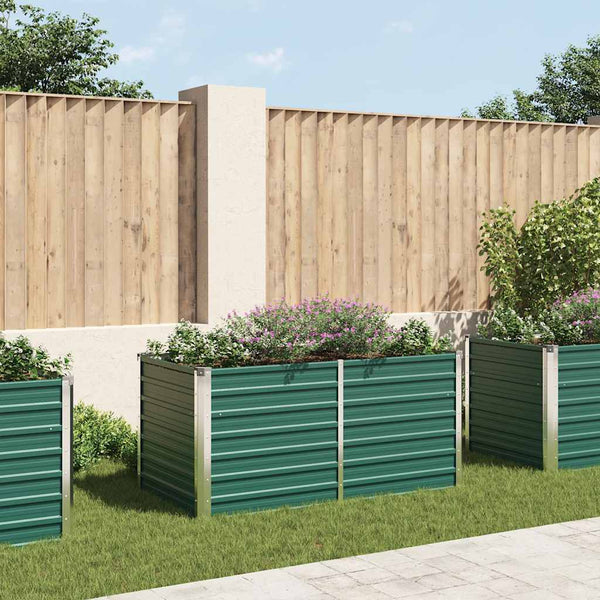 Grünes erhöhtes Gartenbeet Iura 160x80x77cm (verzinkter Stahl)