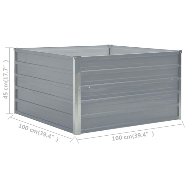Graues Hochbeet Inabela 100x100x45cm (verzinkter Stahl)