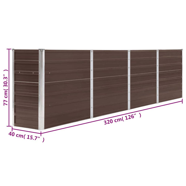 Braunes Hochbeet Evike 320x40x77cm (verzinkt)
