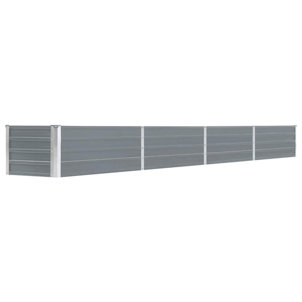 Graues Hochbeet verzinkter Stahl Hareclia 320x40x45cm