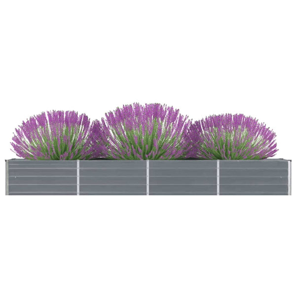 Graues Hochbeet verzinkter Stahl Hareclia 320x40x45cm