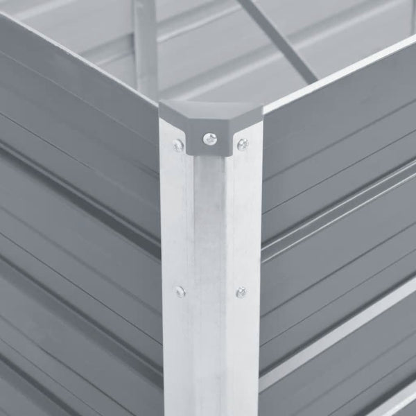 Graues Hochbeet verzinkter Stahl Hareclia 320x40x45cm