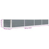 Graues Hochbeet verzinkter Stahl Hareclia 320x40x45cm