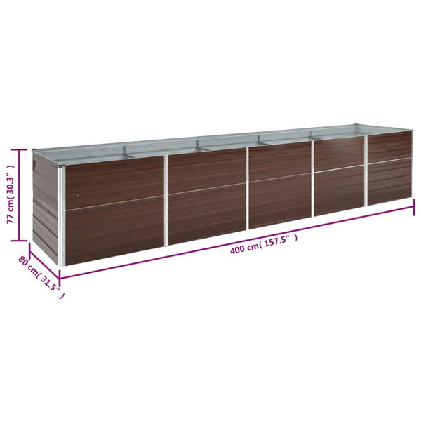 Erhöhtes Blumenbeet Evike 400x80x77cm (verzinkter Stahl)