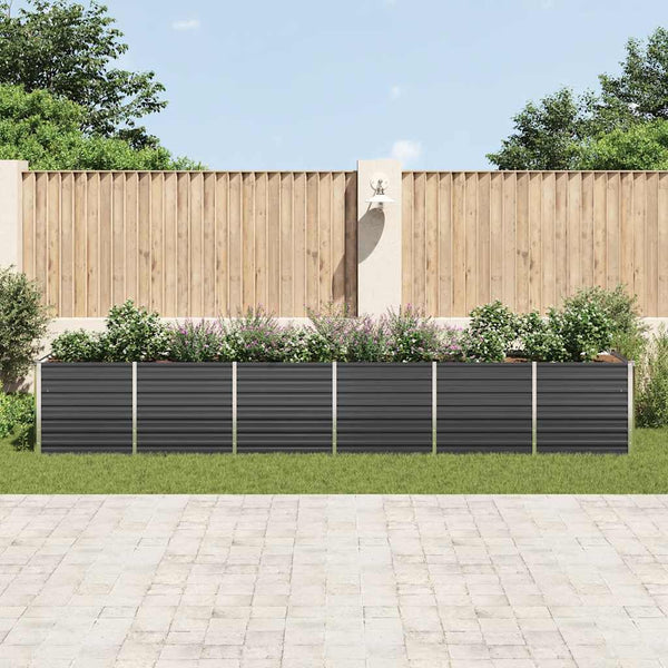 Anthrazitfarbenes Hochbeet Ghirghina 480x80x77cm (verzinkter Stahl)