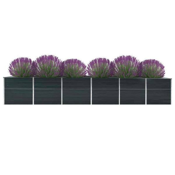 Anthrazitfarbenes Hochbeet Ghirghina 480x80x77cm (verzinkter Stahl)