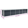Anthrazitfarbenes Hochbeet Ghirghina 480x80x77cm (verzinkter Stahl)