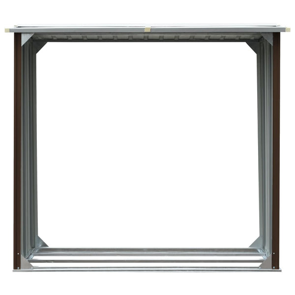 Brauner Geräteschuppen aus verzinktem Stahl Vinzenz 172x91x154cm