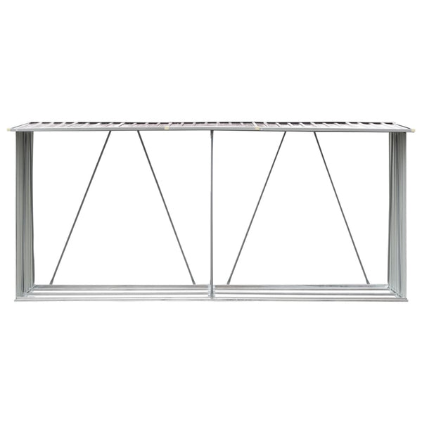 Brauner Holzschuppen verzinkter Stahl Stoleru 330x84x152cm