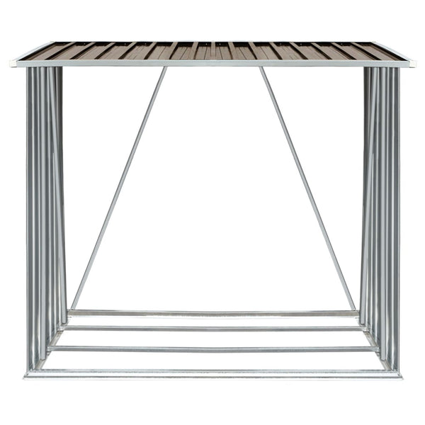 Brauner Holzschuppen verzinkter Stahl Bietu 163x83x154cm