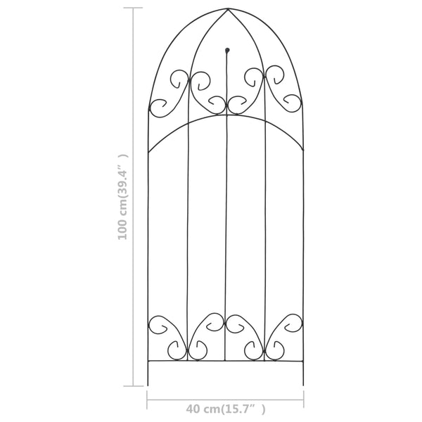 Kasvitelineet Meluzina 40x100cm mustana (3 kpl rautaa)