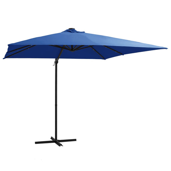 Sonnenschirm blau Cantilever LED/Stahlmast Carleto 250x250cm
