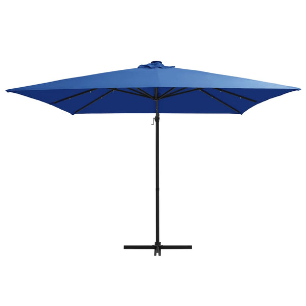 Sonnenschirm blau Cantilever LED/Stahlmast Carleto 250x250cm