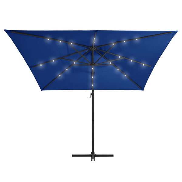 Sonnenschirm blau Cantilever LED/Stahlmast Carleto 250x250cm