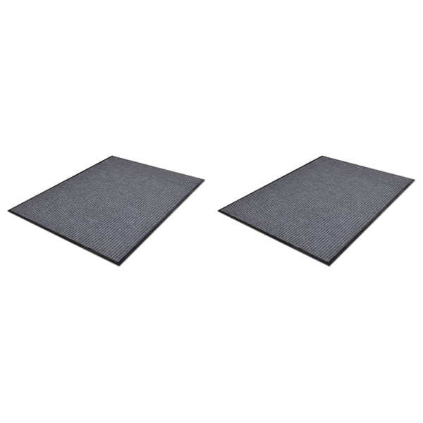 Graue PVC-Fußmatten Data 90x60cm (2 Stk.)