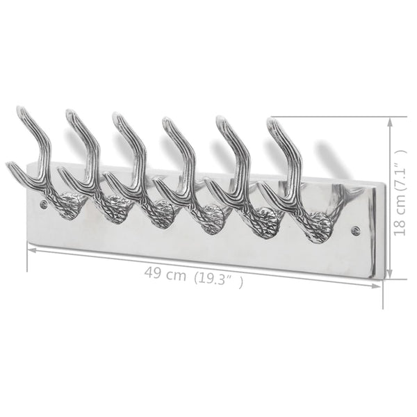 Silberne Garderobenhaken Mariel (2 Stk., Aluminium)