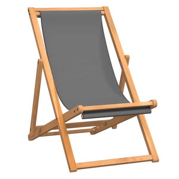 Grauer klappbarer Strandstuhl Gulver (Teak)