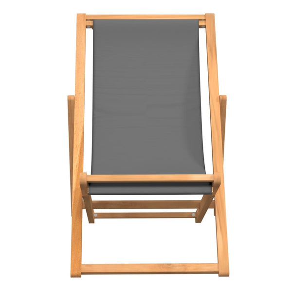 Grauer klappbarer Strandstuhl Gulver (Teak)