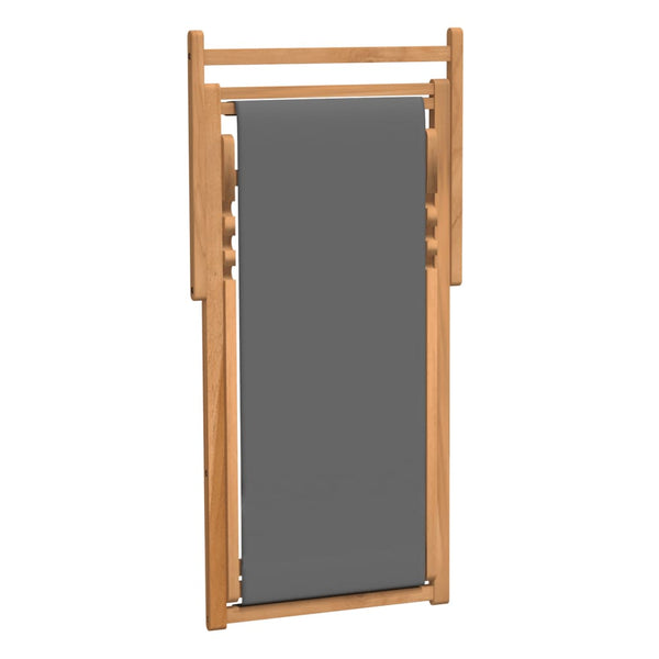 Grauer klappbarer Strandstuhl Gulver (Teak)