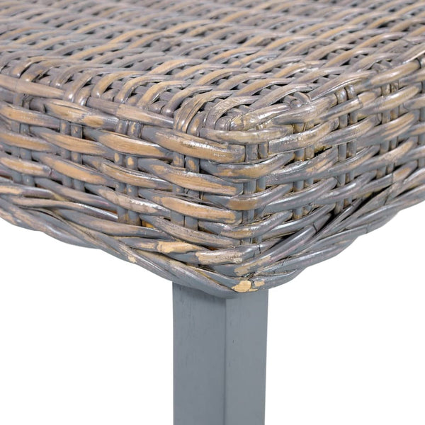 Harmaa penkki Quinton 110cm (luonnollinen kubu-rottinki/mangopuu)