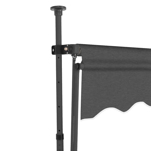 Antrasiitti sisäänkelattava markiisi led-valoilla Levente 100cm