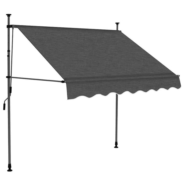 Antrasiitti sisäänkelattava markiisi led-valoilla Levente 150cm
