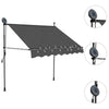 Antrasiitti sisäänkelattava markiisi led-valoilla Levente 150cm