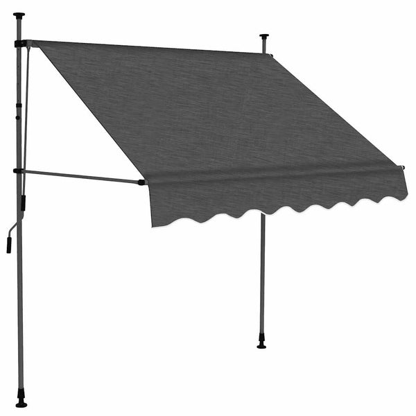 Anthrazitfarbene Kassettenmarkise mit LED-Beleuchtung Levente 200cm