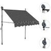 Anthrazitfarbene Kassettenmarkise mit LED-Beleuchtung Levente 200cm