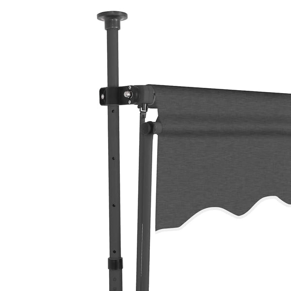 Anthrazitfarbene Kassettenmarkise mit LED-Beleuchtung Levente 200cm