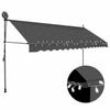 Anthrazitfarbene Kassettenmarkise mit LED-Beleuchtung Levente 400 cm