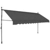Anthrazitfarbene Kassettenmarkise mit LED-Beleuchtung Levente 400 cm