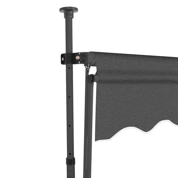 Anthrazitfarbene Kassettenmarkise mit LED-Beleuchtung Levente 400 cm