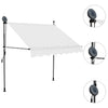 Creme Gelenkarmmarkise mit LED-Beleuchtung Levente 150cm